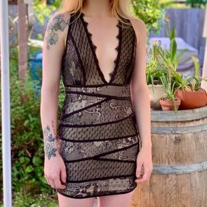 Bebe Low V-neck Dress